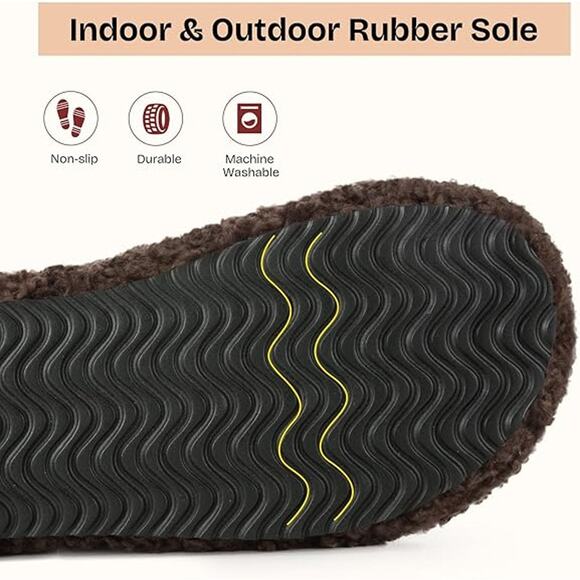 New EverFoams Women Size 9-10 Brown Fuzzy Open Toe Slide On Memory Foam Slippers - Picture 5 of 5